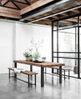 Sitzbank Beam aus recyceltem Teakholz, Industrial Design, naturfarben, Metallgestell schwarz, 190 cm Bild 4