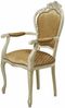 Casa Padrino Luxus Barock Esszimmer Stuhl mit Armlehnen Gold / Creme - Barock Esszimmer Möbel Bild 2