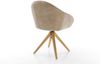 Esszimmerstuhl Gaio-Flex Mikrofaser Beige Vintage Holzgestell kantig Natur Bild 5