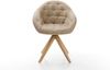 Esszimmerstuhl Gaio-Flex Mikrofaser Beige Vintage Holzgestell kantig Natur Bild 2