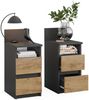 Nachttisch Monty Anthrazit/Goldkraft Eiche 2er Set Vicco Bild 5