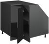 Eck-Küchenschrank für Dachschrägen R-Line Schwarz Hochglanz 75.6 cm mit 1 Tür, Schrankkorpus 60 cm Tiefe Vicco Bild 3