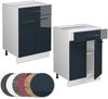 Küchenunterschrank Fame-Line Dunkelblau Hochglanz 60 cm mit Schublade, ohne Arbeitsplatte Vicco Bild 5
