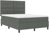 vidaXL Boxspringbett mit Kopfteil Dunkelgrau 140 x 190 cm Stoff 3339386 Bild 5
