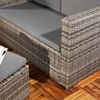 Gartensofa Fußbank Lounge Polyrattan Outdoormöbel Sitzgarnitur Couchset grau Bild 5