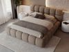 GRAINGOLD Modo Polsterbett 160x200, Doppelbett mit Kopfteil, groß Stauraum, Bouclé-Stoff, Braun Bild 3