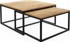 WFL GROUP Couchtisch Vella, Rechteckige Satztische 2 in 1 mit Schwarze Metallgestell Bild 4