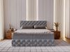 GRAINGOLD Canolo Doppelbett 140x200, Boxspringbett mit zwei Bettkästen, Glamour Stil, Velour-Stoff, Grau Bild 3
