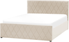 Bett mit Stauraum ROCHEFORT 180 x 200 cm Samtstoff Beige Bild 5
