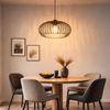LED Hängeleuchte, Lamellen Design, braun, 40 cm Bild 2