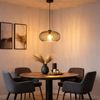 LED Hängeleuchte, Lamellen Design, braun, 40 cm Bild 3