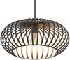 LED Hängeleuchte, Lamellen Design, braun, 40 cm Bild 5