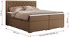 Boxspringbett, Modern Bett mit Multipocket-Matratze und zwei Bettkästen - JASIR - 180 x 200 cm - Braun Kunstleder - H3 Bild 5
