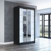 Schwebetürenschrank ERA 2-türig Schrank 120 cm (mit Spiegel) Farbe: Schwarz , weiß Bild 2