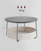 VASAGLE Couchtisch oval, Tisch mit Stauraum, Beistelltisch, Wohnzimmertisch mit Korb aus Stoff, modern, Metallrahmen, zementgrau Bild 4