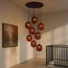 s.luce Velo 8-flammige Galerielampe Ø 80cm Baldachin Ø 25cm Klar, Weiß Bild 2