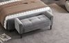 Polsterbank Samt mit Armlehnen & Steppmuster, 116x44x56 cm, Grau Bild 2