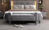 Polsterbank Samt mit Armlehnen & Steppmuster, 116x44x56 cm, Grau Bild 4