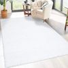 carpet city Shaggy Hochflor Teppich - 60x110 cm - Weiß - Langflor Wohnzimmerteppich - Einfarbig Uni Modern - Flauschig-Weiche Teppiche Schlafzimmer Deko Bild 2