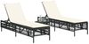 vidaXL Sonnenliegen 2 Stk. mit Tisch Schwarz Poly Rattan 4002746 Bild 3