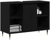vidaXL Badezimmerschrank mit Tür Schwarz 80 x 33 x 60 cm Holzwerkstoff 873894 Bild 3