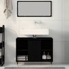 vidaXL Badezimmerschrank mit Tür Schwarz 80 x 33 x 60 cm Holzwerkstoff 873894 Bild 4