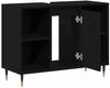 vidaXL Badezimmerschrank mit Tür Schwarz 80 x 33 x 60 cm Holzwerkstoff 873894 Bild 5