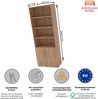 Rheinland Möbel Flügeltürenschrank Cabino 80×42×216 cm – abschließbarer Aktenschrank 2OH mit Regalaufsatz 4OH in Nussbaum mit 110° Drehtüren & Metallgriff Bild 2