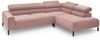 KAWOLA Sofa DELIA Ecksofa Feincord rosa Recamiere rechts 74 x 219 x 276 cm Bild 5