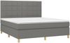 vidaXL Polsterbett mit Matratze Dunkelgrau 160x200 cm Stoff, Härtegrad: H2 [3142346] Bild 3
