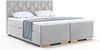 MEBLINI Boxspringbett mit Bettkasten - 200x200 - H3/Hellgrau Samt - Versal - Gepolstert Doppelbett mit Matratze und Topper - Polsterbett mit Stauraum - Bett mit Kopfteil - Stauraumbett Bild 2