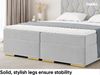 MEBLINI Boxspringbett mit Bettkasten - 200x200 - H3/Hellgrau Samt - Versal - Gepolstert Doppelbett mit Matratze und Topper - Polsterbett mit Stauraum - Bett mit Kopfteil - Stauraumbett Bild 5