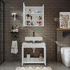 Roomart MELONA-S2-65 Badmöbel Set– 2-teiliges Badezimmermöbel Set - Unterschrank(ohne Waschbecken) mit Spiegelschrank - H 55 x B 35 x T 65 cm • Weiß Bild 3
