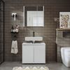 Roomart MELONA-S2-65 Badmöbel Set– 2-teiliges Badezimmermöbel Set - Unterschrank(ohne Waschbecken) mit Spiegelschrank - H 55 x B 35 x T 65 cm • Weiß Bild 2