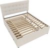 Polsterbett, 140x200cm, Doppelbett, Familienbett, Ehebett mit drei Schubladen, ausziehbares Bett, Verstellbares Kopfteil, Ohne Matratze, Beige Bild 5