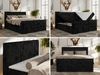 Boxspringbett, Doppelbett mit zwei Bettkästen und hohem Kopfteil aus Cordstoff - TILIANO DUO - 200 x 200 cm - Schwarz Cord - H4 Bild 2