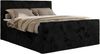 Boxspringbett, Doppelbett mit zwei Bettkästen und hohem Kopfteil aus Cordstoff - TILIANO DUO - 200 x 200 cm - Schwarz Cord - H4 Bild 5
