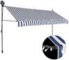 vidaXL Einziehbare Markise Handbetrieben mit LED 400 cm Blau und Weiß 145847 Bild 3