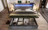 Hydraulisches Bett 180x200 cm mit hohem Kopfteil – LED-Beleuchtung in Grau Bild 5