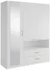Vente-unique - LYRIANO Wardrobe and walk-in wardrobe Holz, Platte Weiß - B 53 cm x H 200 cm x L 160 cm Bild 3