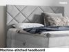 MEBLINI Boxspringbett BOTTEGA 200x200 cm mit Bettkasten – H3/Hellgrau Samt Polsterbett - Gepolstert Doppelbett mit Matratze und Topper - Polsterbett mit Stauraum - Bett mit Kopfteil – Stauraumbett Bild 4