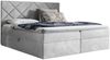 MEBLINI Boxspringbett BOTTEGA 200x200 cm mit Bettkasten – H3/Hellgrau Samt Polsterbett - Gepolstert Doppelbett mit Matratze und Topper - Polsterbett mit Stauraum - Bett mit Kopfteil – Stauraumbett Bild 2