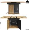 Esstisch ausziehbar B 110-140 x T 80 x H 75 cm, mit Stauraum, MDF in Schwarz/Natur Bild 5