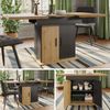 Esstisch ausziehbar B 110-140 x T 80 x H 75 cm, mit Stauraum, MDF in Schwarz/Natur Bild 3