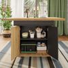 Esstisch ausziehbar B 110-140 x T 80 x H 75 cm, mit Stauraum, MDF in Schwarz/Natur Bild 4