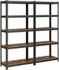 Standregal,2er Set, Schwerlastregal, Kellerregal, Bücherregal, Lagerregal, 5 Ablagen, Küchenregal, Regal,verstellbare Ablagen, Industriestil,150x75x30cm,Vintagebraun-Schwarz,GLR030B02 Bild 2