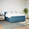vidaXL Boxspringbett mit Matratze Blau 200x200 cm Samt 3290128 Bild 4