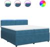 vidaXL Boxspringbett mit Matratze Blau 200x200 cm Samt 3290128 Bild 2