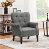 Yaheetech Ohrensessel modern Holzbeine Sessel Polstersessel Fernsehsessel mit Armlehnen Einzelsofa Sitzkomfort Dunkelgrau Bild 2