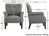 Yaheetech Ohrensessel modern Holzbeine Sessel Polstersessel Fernsehsessel mit Armlehnen Einzelsofa Sitzkomfort Dunkelgrau Bild 3